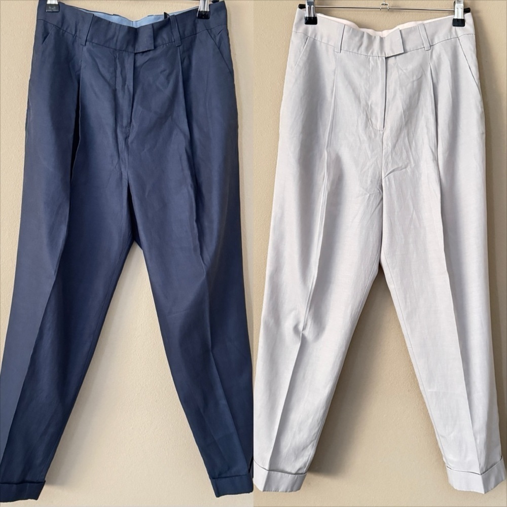 Bundle of Two Pairs COS women's High Waisted Cupro Trouser Pants Size 32/US 2